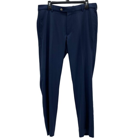 Peter Millar Navy 100% Polyester Slacks Men's Size 34 Hemmed to fit 30" Inseam - Picture 1 of 7